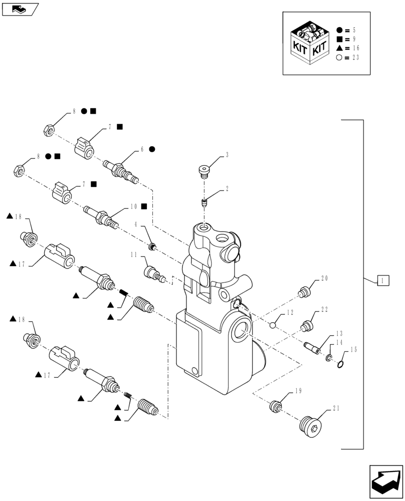 Схема запчастей Case IH PUMA 130 - (25.122.04) - VAR - 330414, 330427, 330429, 330430 - SUSPENDED FRONT AXLE - SUSPENSION CONTROL VALVE ASSY (25) - FRONT AXLE SYSTEM