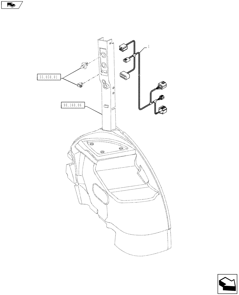 Схема запчастей Case IH PUMA 145 - (55.050.03[01]) - HARNESS - AIR CONDITIONING - C9027 (55) - ELECTRICAL SYSTEMS