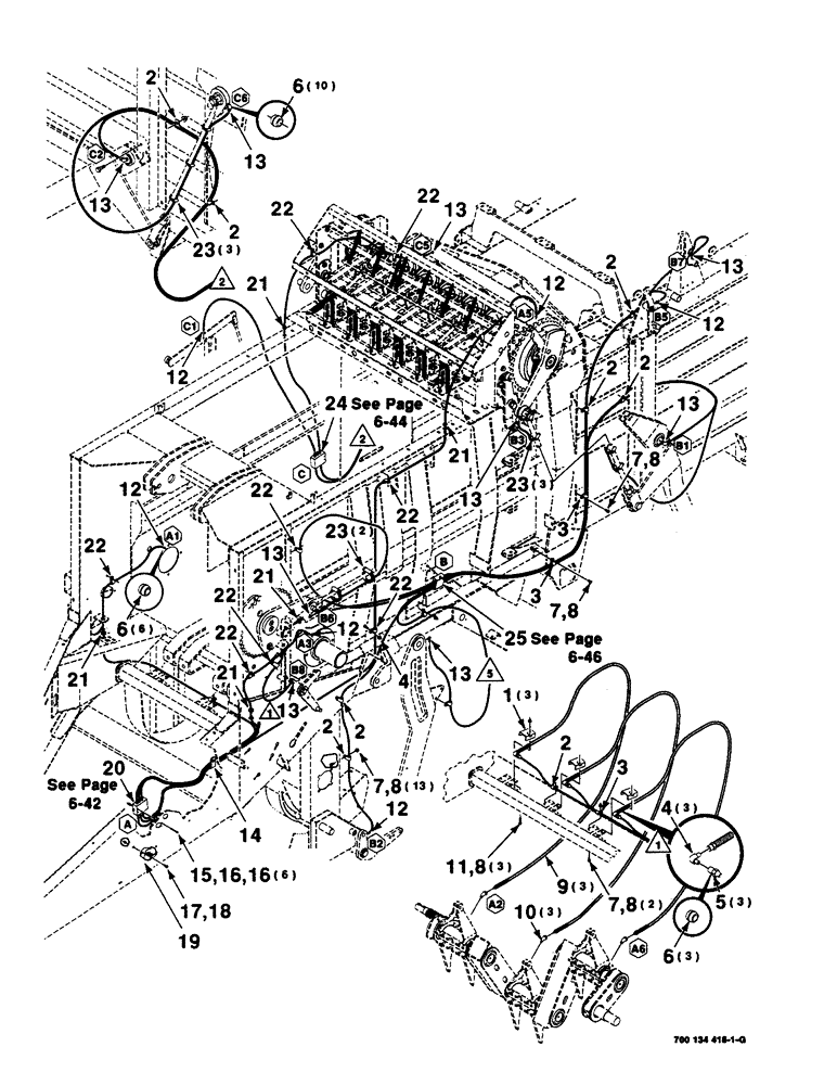 Схема запчастей Case IH 8590 - (6-40) - LUBE ASSEMBLY, CENTRALIZED (14) - BALE CHAMBER