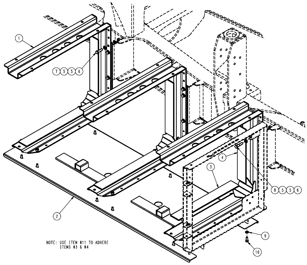 Схема запчастей Case IH TITAN 3020 - (04-013) - TANK/WALKWAY GROUP, CS Frame & Suspension