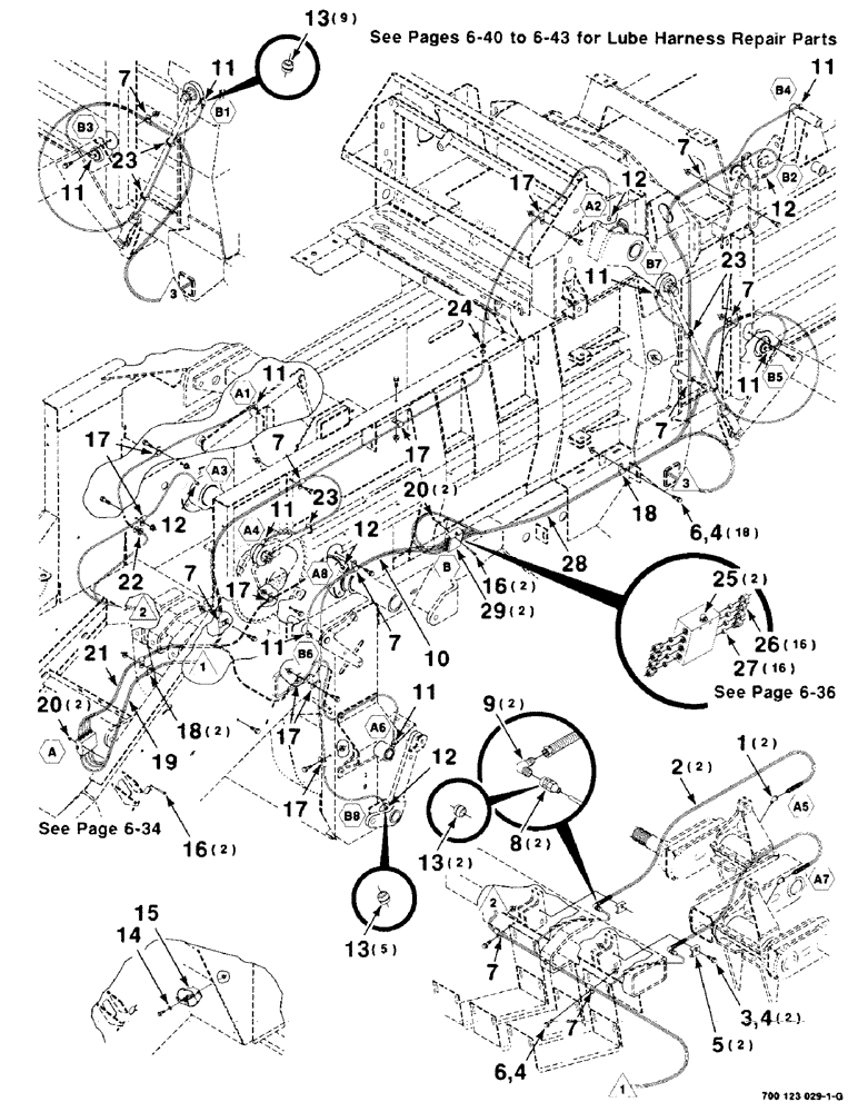 Схема запчастей Case IH 8575 - (6-32) - LUBE ASSEMBLY, CENTRALIZED (14) - BALE CHAMBER