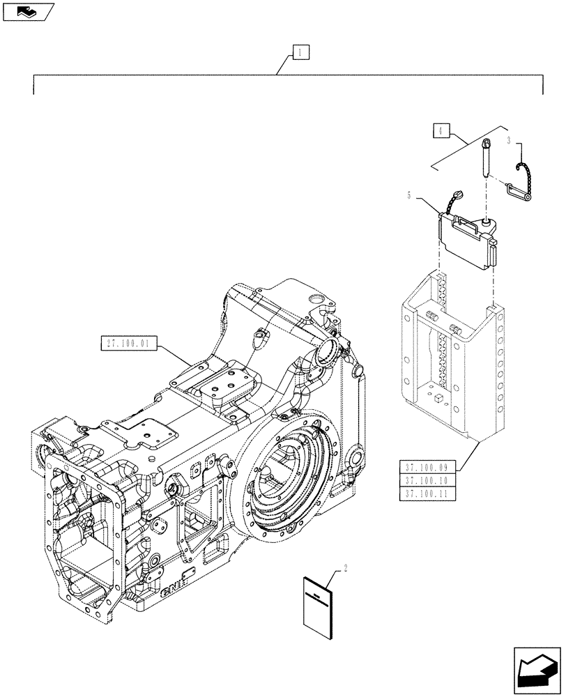 Схема запчастей Case IH PUMA 130 - (88.037.02) - DIA KIT, SLIDER TOW HOOK WITH FIXED COUPLING - 43MM (88) - ACCESSORIES