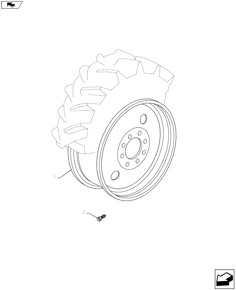 Схема запчастей Case IH PUMA 160 - (44.511.09) - VAR - 8817401, 8858401, 8858501 - FRONT WHEELS (44) - WHEELS