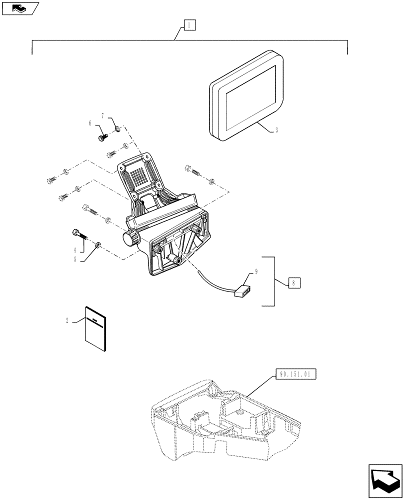 Схема запчастей Case IH PUMA 145 - (88.055.10) - DIA KIT - VIRTUAL TERMINAL AND REAR ISOBUS - CONTROL DISPLAY (88) - ACCESSORIES