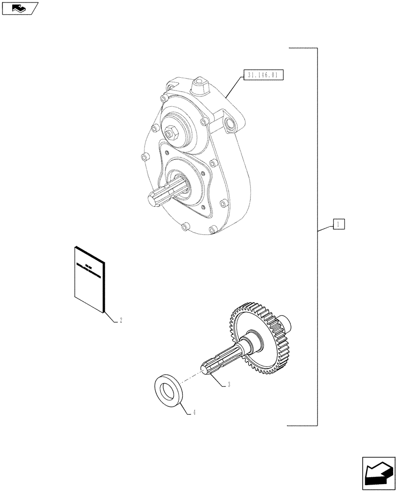 Схема запчастей Case IH PUMA 145 - (88.031.02) - DIA KIT, FRONT POWER TAKE OFF - 21 SPLINE SHAFT CONVERSION (88) - ACCESSORIES