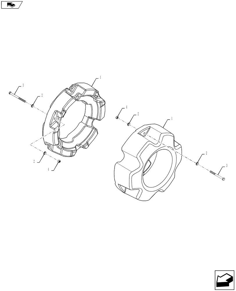 Схема запчастей Case IH STEIGER 400 - (39.140.04) - WHEEL WEIGHT ASSY. - 500 LBS. (39) - FRAMES AND BALLASTING