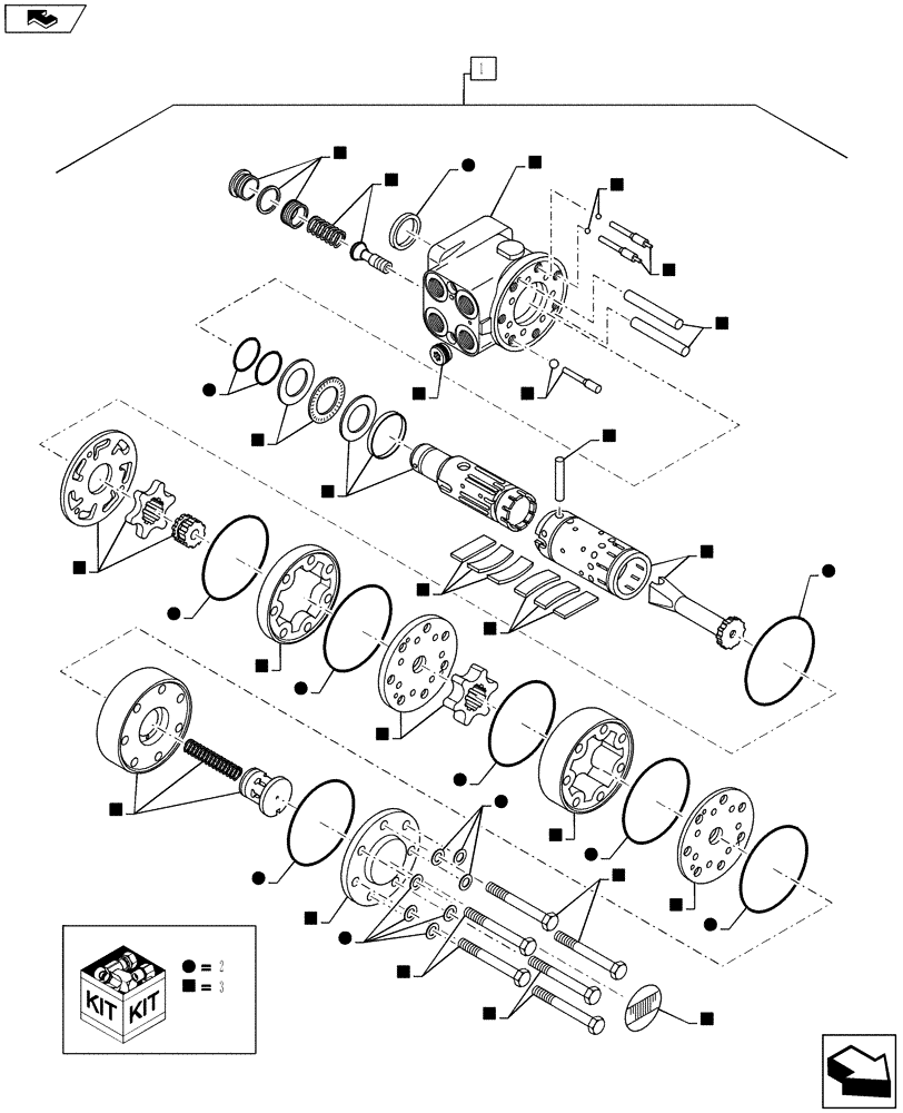 Схема запчастей Case IH PUMA 145 - (41.101.05) - HYDRAULIC STEERING - BREAKDOWN (41) - STEERING