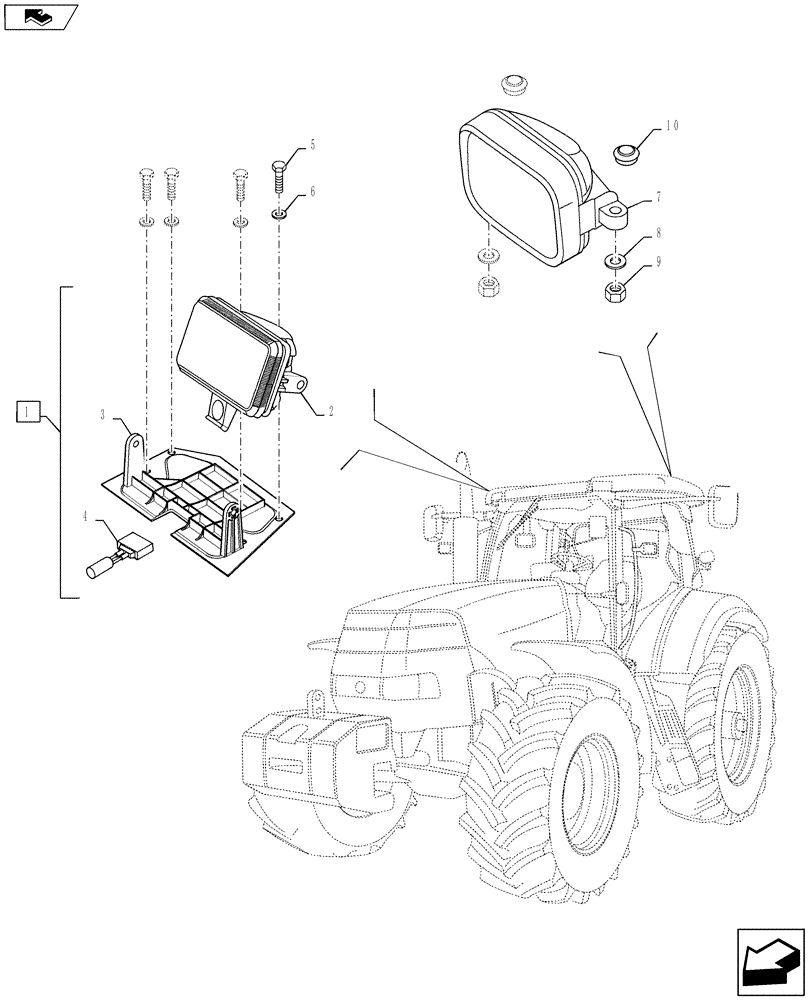 Схема запчастей Case IH PUMA 145 - (55.404.03) - VAR - 390786 - WORKLAMPS (55) - ELECTRICAL SYSTEMS