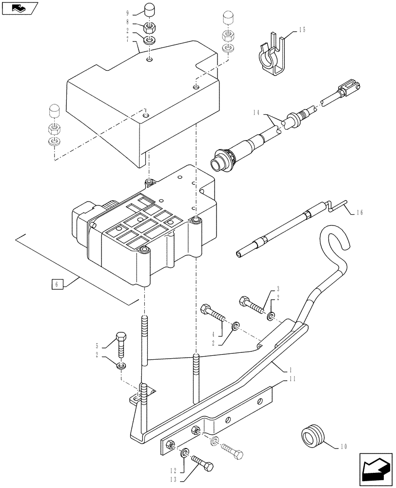 Схема запчастей Case IH PUMA 130 - (33.110.01) - VAR - 330083 - ELECTRONIC PARK LOCK (33) - BRAKES & CONTROLS