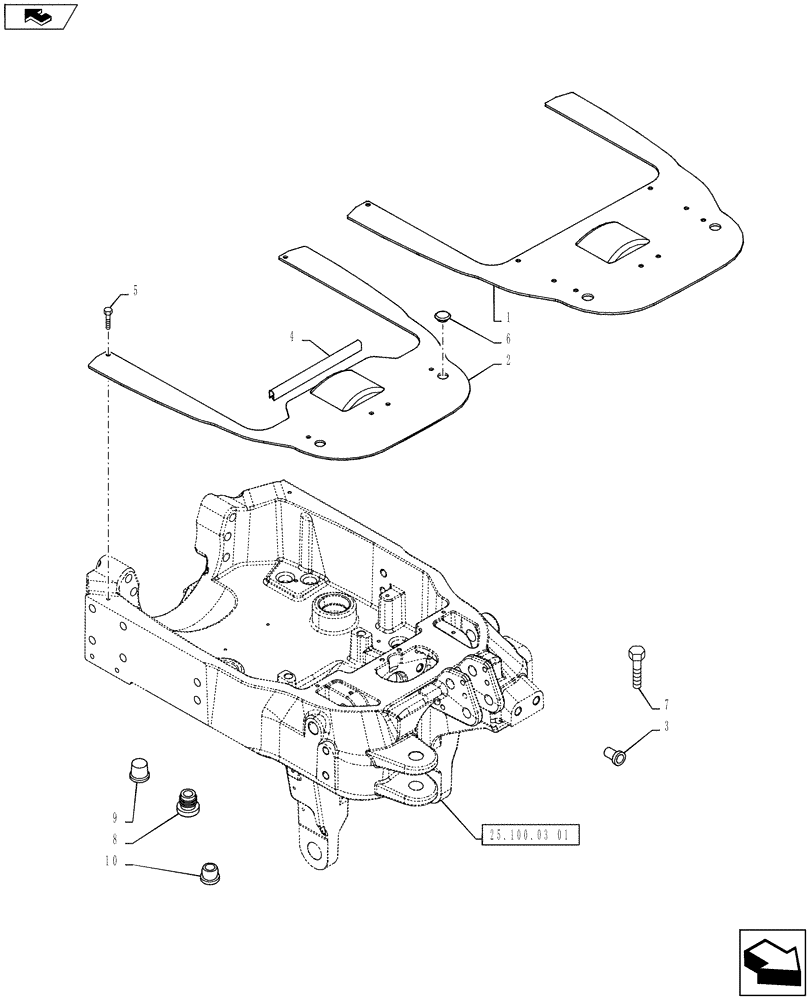 Схема запчастей Case IH PUMA 130 - (25.100.05) - VAR - 743700, 333648, 334648, 335648 - INTEGRATED FRONT HPL WITH PTO - CAPS AND COVER PLATE (25) - FRONT AXLE SYSTEM