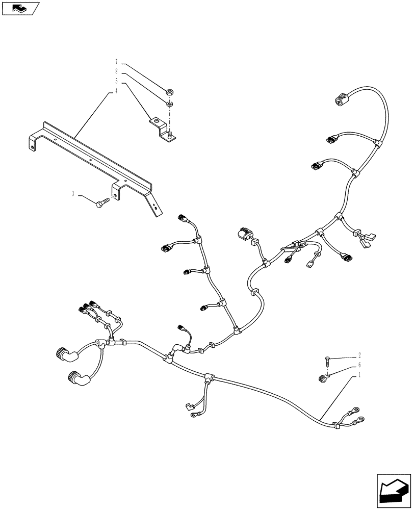 Схема запчастей Case IH PUMA 160 - (55.100.06) - FRONT MAIN WIRE HARNESS (55) - ELECTRICAL SYSTEMS