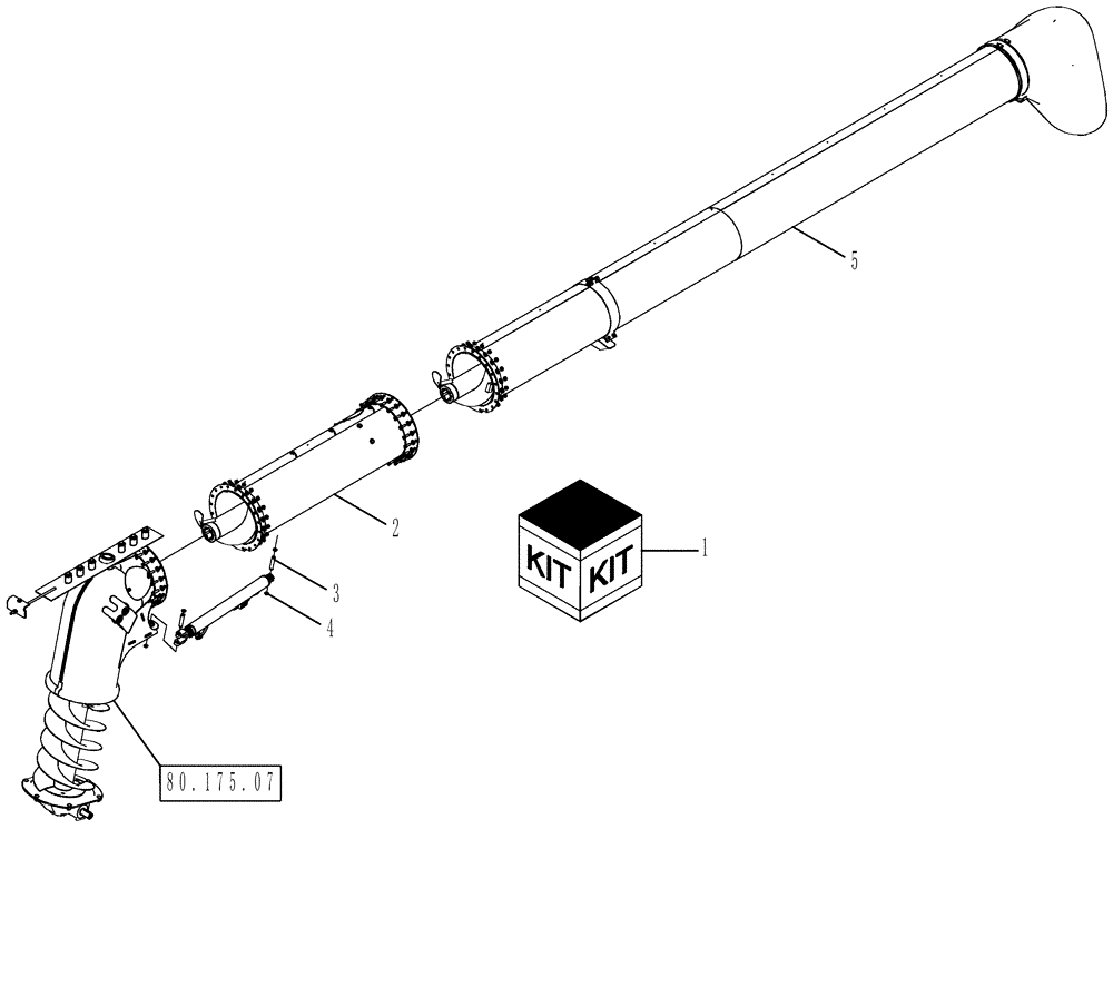 Схема запчастей Case IH 9230 - (88.080.13[04]) - DIA KIT: UNLOADING AUGER EXTENSION 1.3M/ 4.4FT STANDARD WEAR, STANDARD CAPACITY (88) - ACCESSORIES