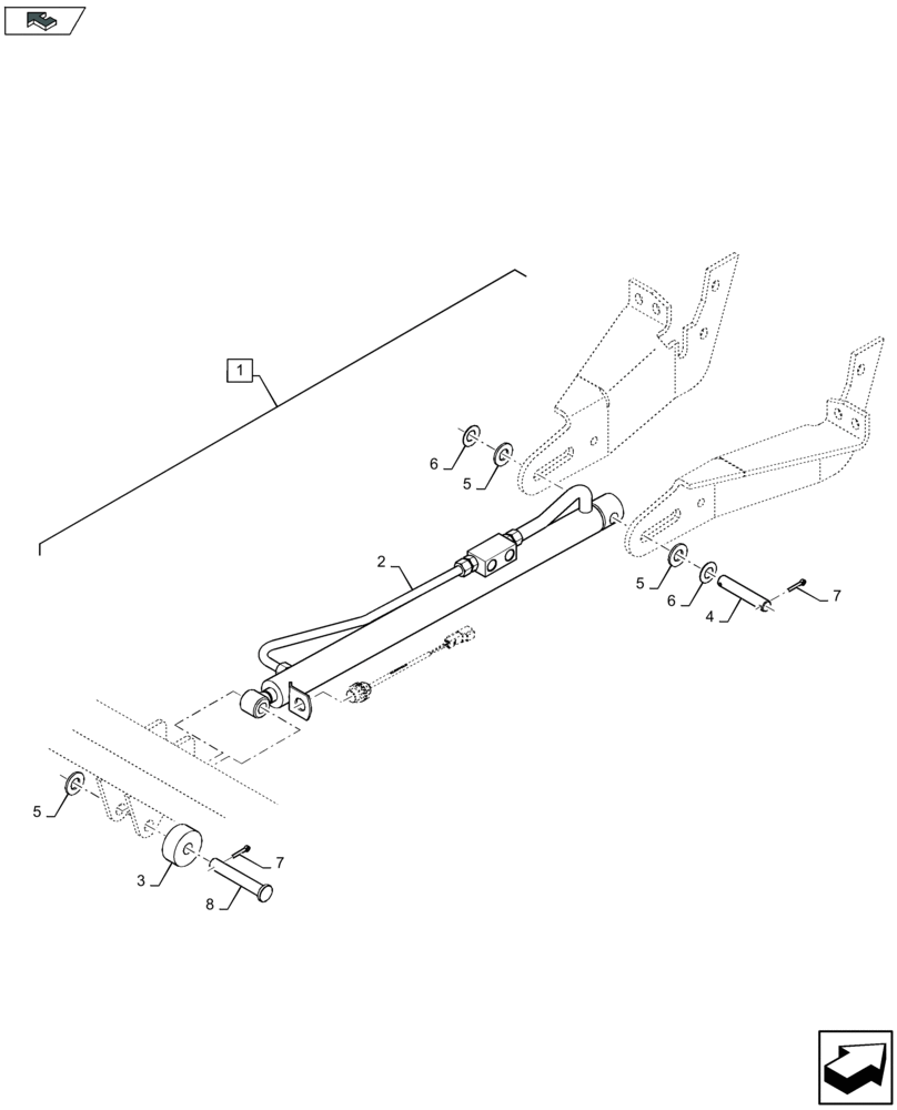 Схема запчастей Case IH LB334P - (88.070.001[02]) - DIA KIT: ROLLER BALE CHUTE - C136 (88) - ACCESSORIES