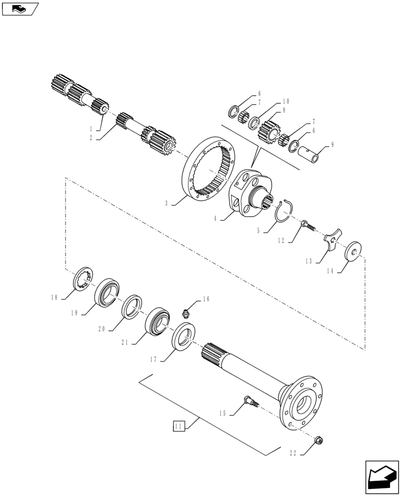 Схема запчастей Case IH PUMA 130 - (27.120.03) - FINAL DRIVE, GEARS AND SHAFTS (27) - REAR AXLE SYSTEM