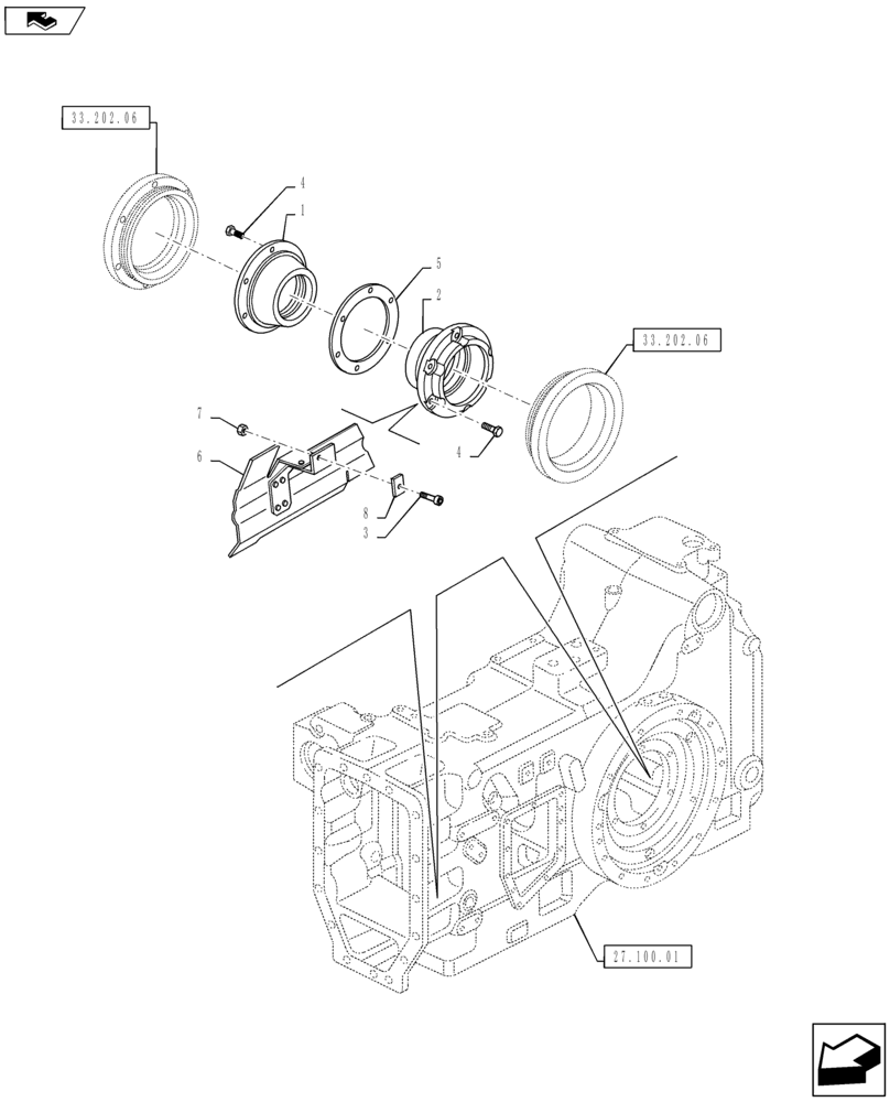 Схема запчастей Case IH PUMA 130 - (27.100.05) - REAR AXLE HOUSING - SUPPORT COVERS (27) - REAR AXLE SYSTEM