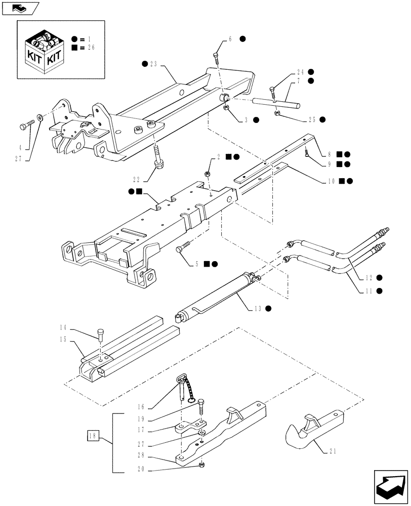 Схема запчастей Case IH PUMA 130 - (37.106.02) - VAR - 743698, 331945 - AUTOMATIC PICK UP HITCH WITH HYDR. PUSH BACK, WITH SWINGING DRAWBAR - FRAME AND TOW BAR (37) - HITCHES, DRAWBARS & IMPLEMENT COUPLINGS