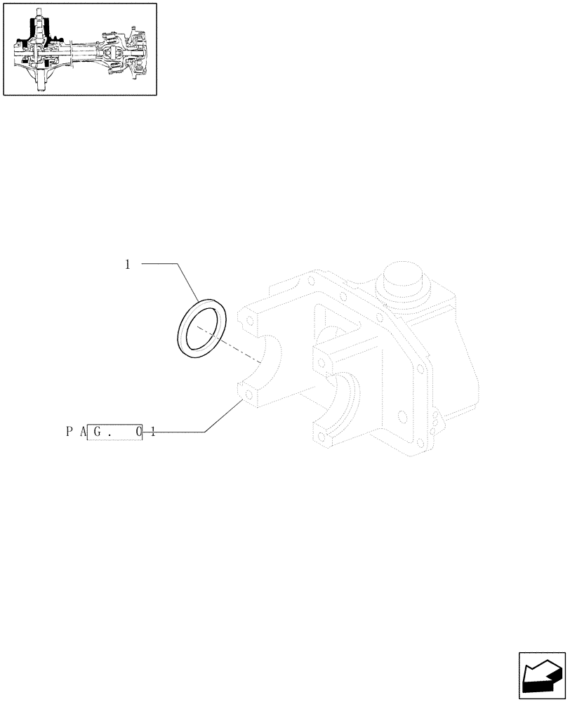 Схема запчастей Case IH PUMA 165 - (1.40.2/05[02]) - (VAR.463) 4WD FRONT AXLE WITH ACTIVE SUSPENSION - SUPPORT (04) - FRONT AXLE & STEERING