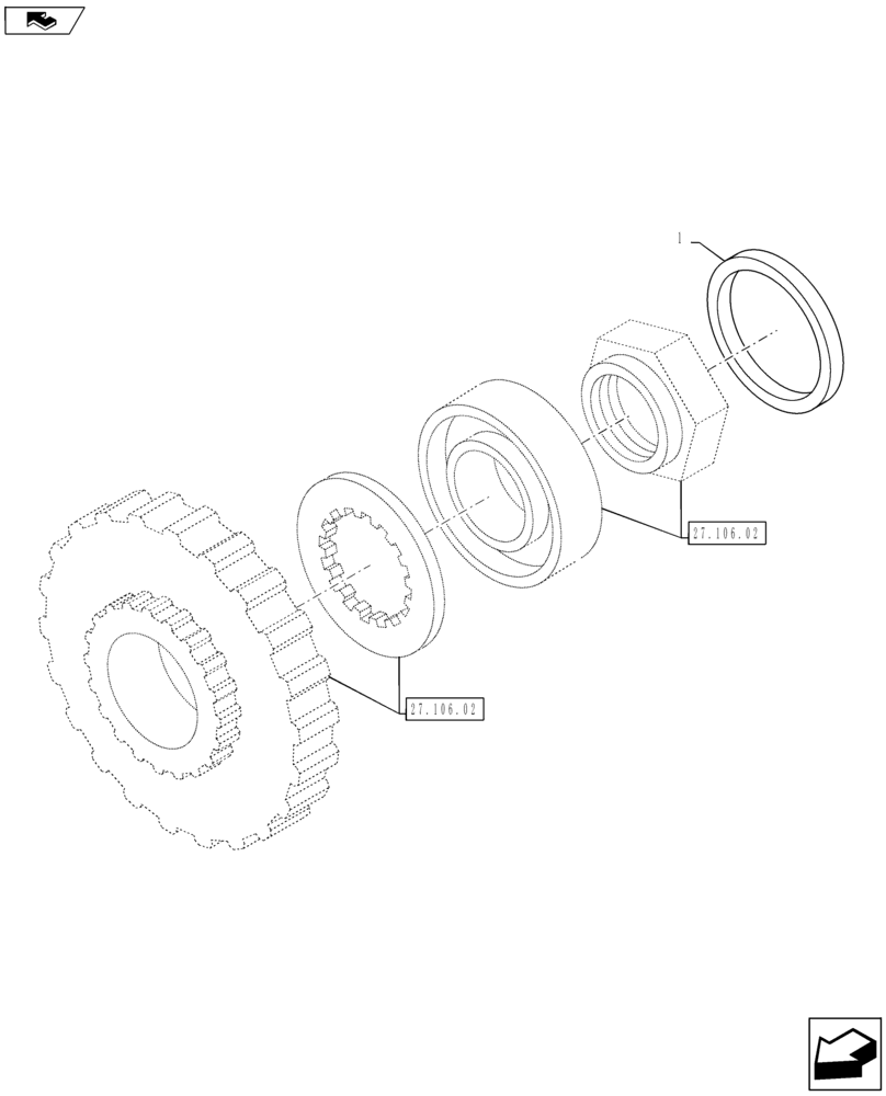 Схема запчастей Case IH PUMA 160 - (27.106.07) - CENTRAL REDUCTION GEARS - SHIMS (27) - REAR AXLE SYSTEM