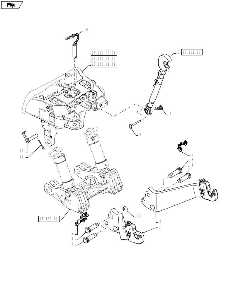 Схема запчастей Case IH PUMA 145 - (35.162.02) - VAR - 333648, 334648, 335648, 336831, 337831 - FRONT HPL - IMPLEMENT ATTACHMENT (35) - HYDRAULIC SYSTEMS