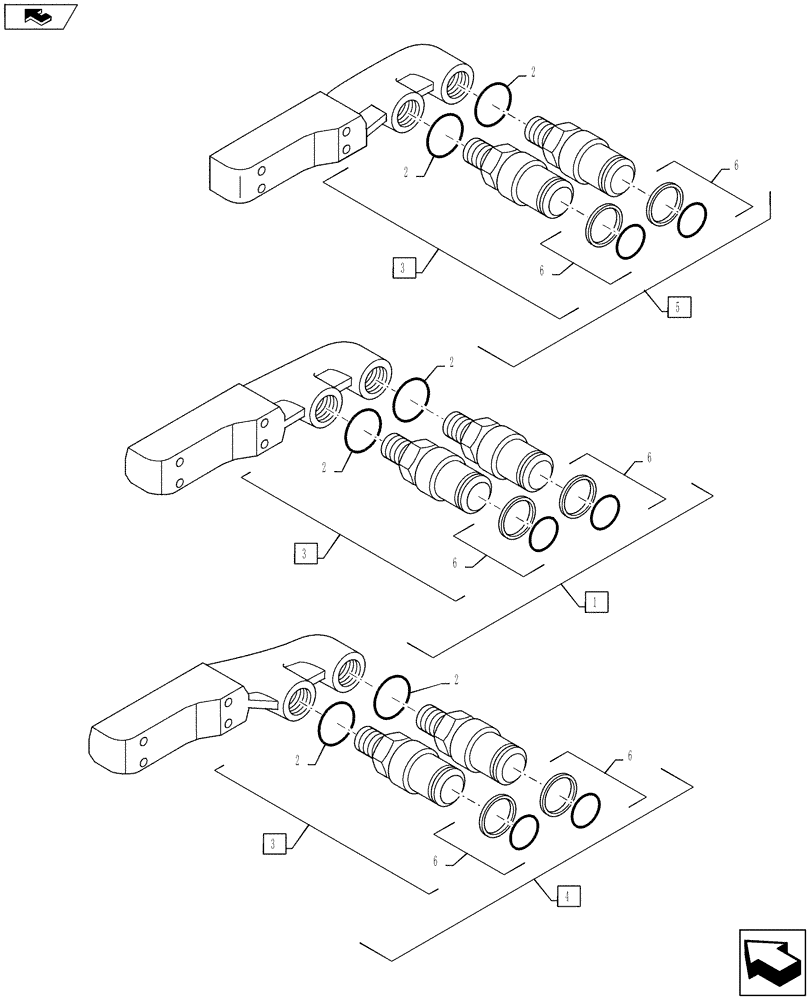 Схема запчастей Case IH PUMA 145 - (35.204.27) - QUICK COUPLER - 2 & 3 VALVE (35) - HYDRAULIC SYSTEMS