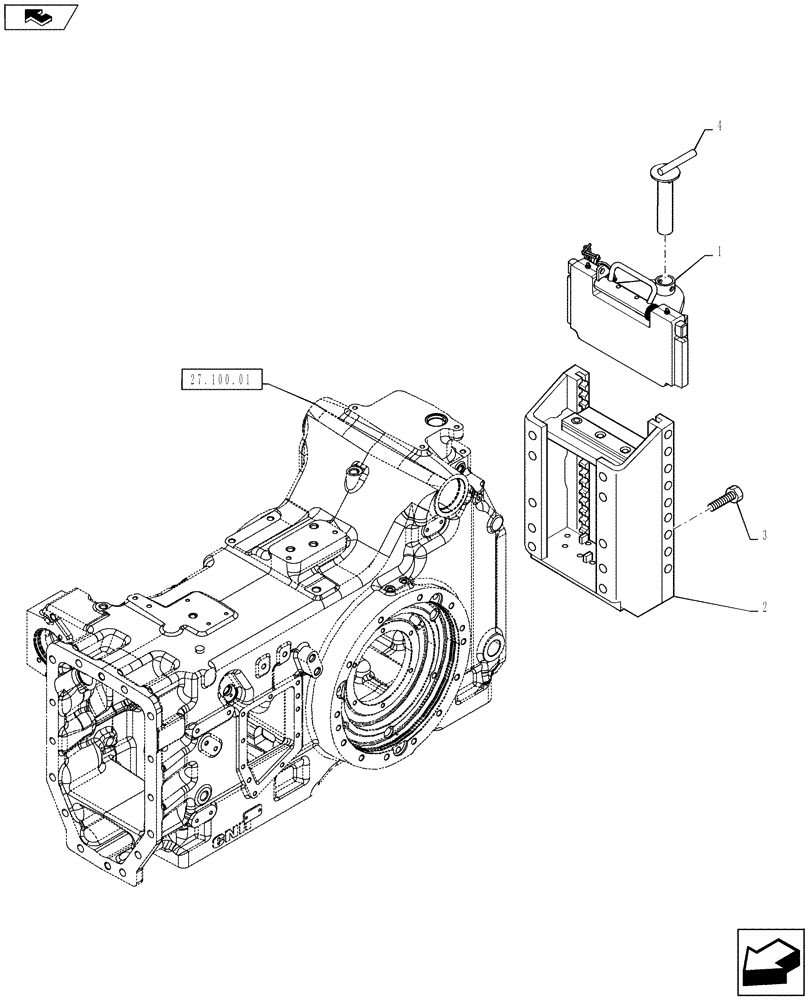 Схема запчастей Case IH PUMA 130 - (37.100.09) - VAR - 331954 - SLIDER TOW HOOK WITH FIXED D3 TYPE COUPLING, LESS SWINGING DRAWBAR (ITALY) (37) - HITCHES, DRAWBARS & IMPLEMENT COUPLINGS