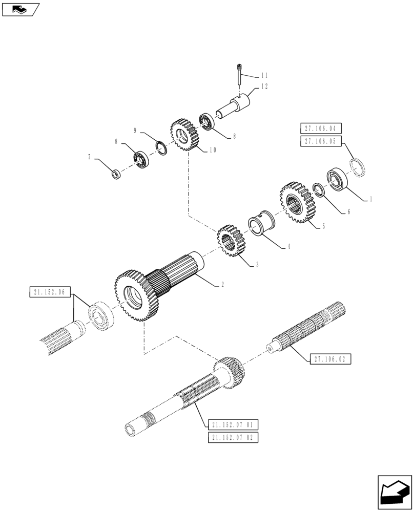 Схема запчастей Case IH PUMA 130 - (27.106.01) - CENTRAL REDUCTION GEARS (27) - REAR AXLE SYSTEM