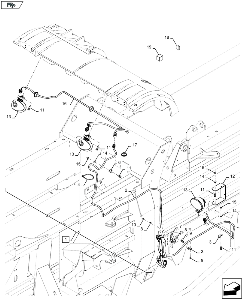 Схема запчастей Case IH LB324R - (88.055.001[01]) - DIA KIT: KNOTTER & NEEDLE INSPECTION LIGHT KIT (88) - ACCESSORIES