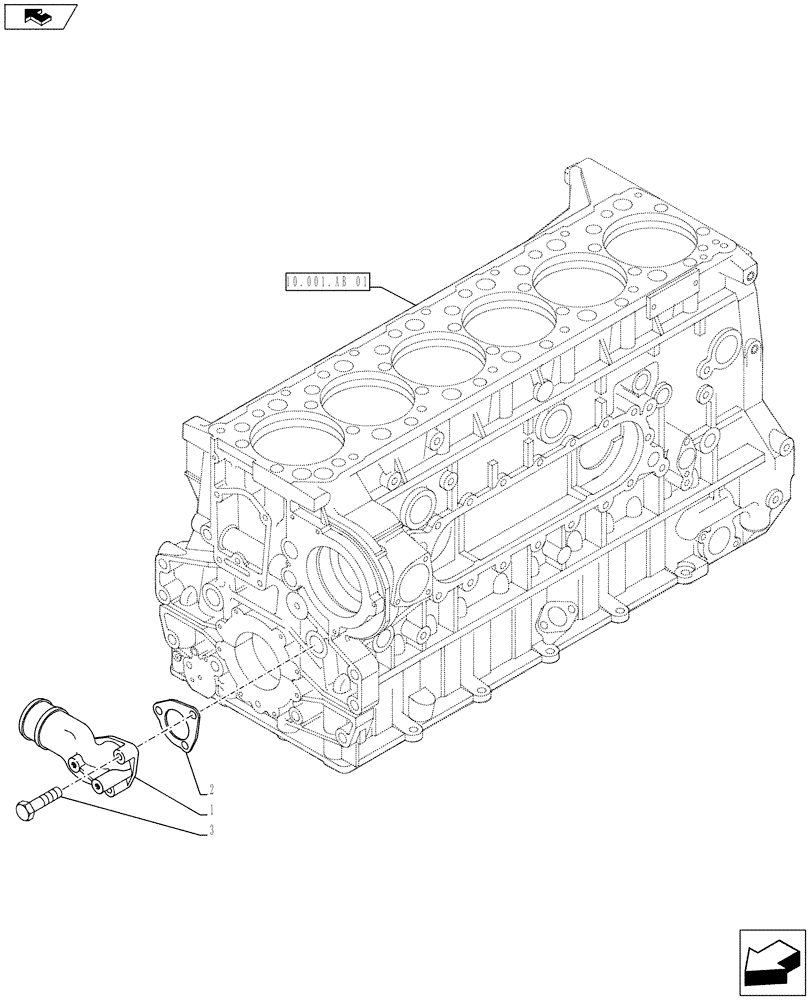 Схема запчастей Case IH F3CE0684E E920 - (10.400.AQ) - WATER PUMP LINE (10) - ENGINE