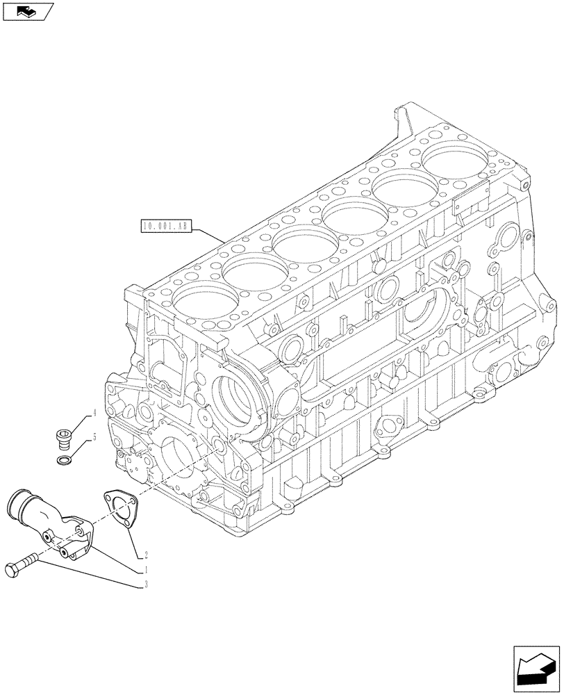 Схема запчастей Case IH F3BE0684J E919 - (10.400.AQ) - WATER PUMP LINE (10) - ENGINE