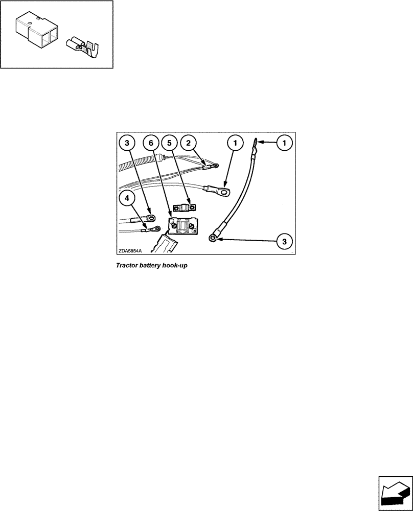 Схема запчастей Case IH LBX331R - (06.64[01]) - CONNECTORS, TRACTOR BATTERY HOOK-UP (06) - ELECTRICAL SYSTEMS