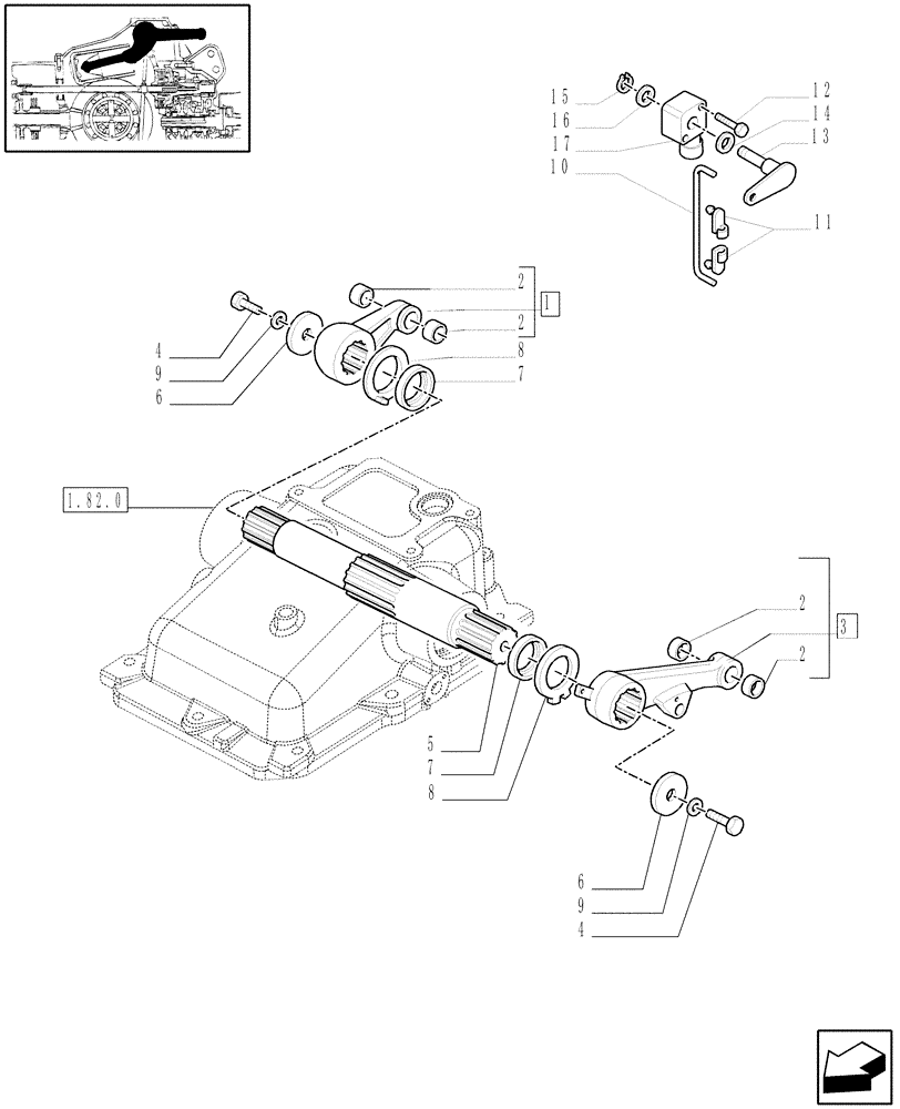 Схема запчастей Case IH MAXXUM 115 - (1.82.8[02]) - LIFTER, ROCK SHAFT AND ASSOCIATES (07) - HYDRAULIC SYSTEM