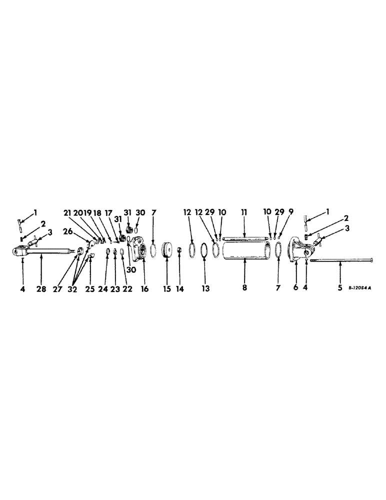 Схема запчастей Case IH 300 - (K-5) - HYDRAULIC CYLINDER 3-1/2 X 8, FOR TRACTORS WITH 7/8-14 STRAIGHT THREAD HYDRAULIC OUTLETS - 300 BLADE 