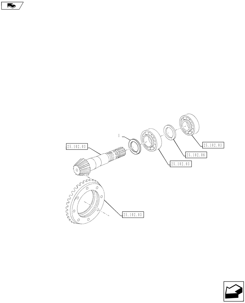 Схема запчастей Case IH PUMA 130 - (25.102.05) - VAR - 330414, 330427, 390409 - CL.3 FRONT AXLE - RING & PINION ADJUSTING SHIMS (25) - FRONT AXLE SYSTEM