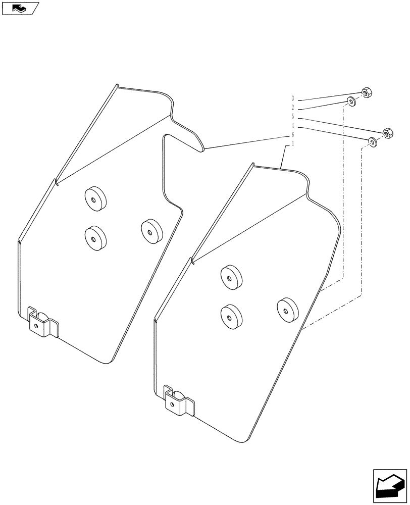 Схема запчастей Case IH PUMA 160 - (90.116.05) - REAR FENDERS - DEFLECTOR (90) - PLATFORM, CAB, BODYWORK AND DECALS