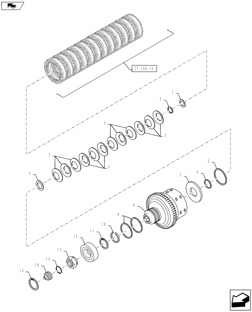 Схема запчастей Case IH PUMA 160 - (27.106.17) - VAR - 330285 - FPS - CENTRAL REDUCTION GEARS (27) - REAR AXLE SYSTEM