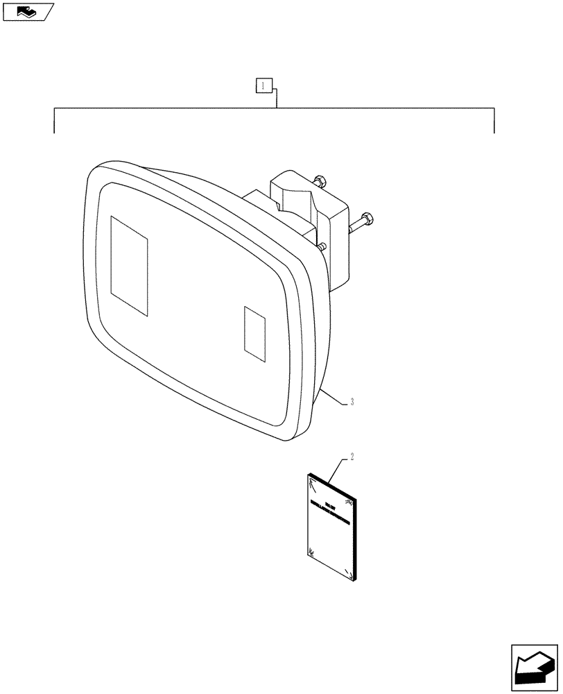 Схема запчастей Case IH PUMA 130 - (88.090.12) - DIA KIT, MIRROR FOR TRAILER HITCH (88) - ACCESSORIES