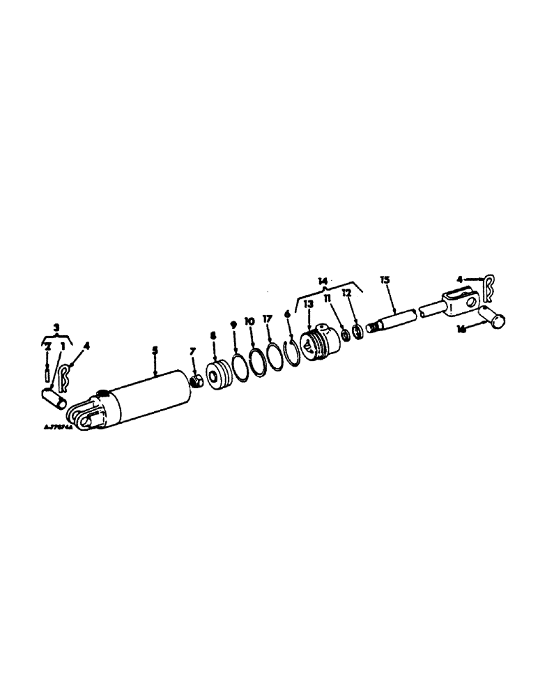 Схема запчастей Case IH 510 - (AS-12) - HYDRAULIC CYLINDER, 3 X 8 SINGLE ACTING 