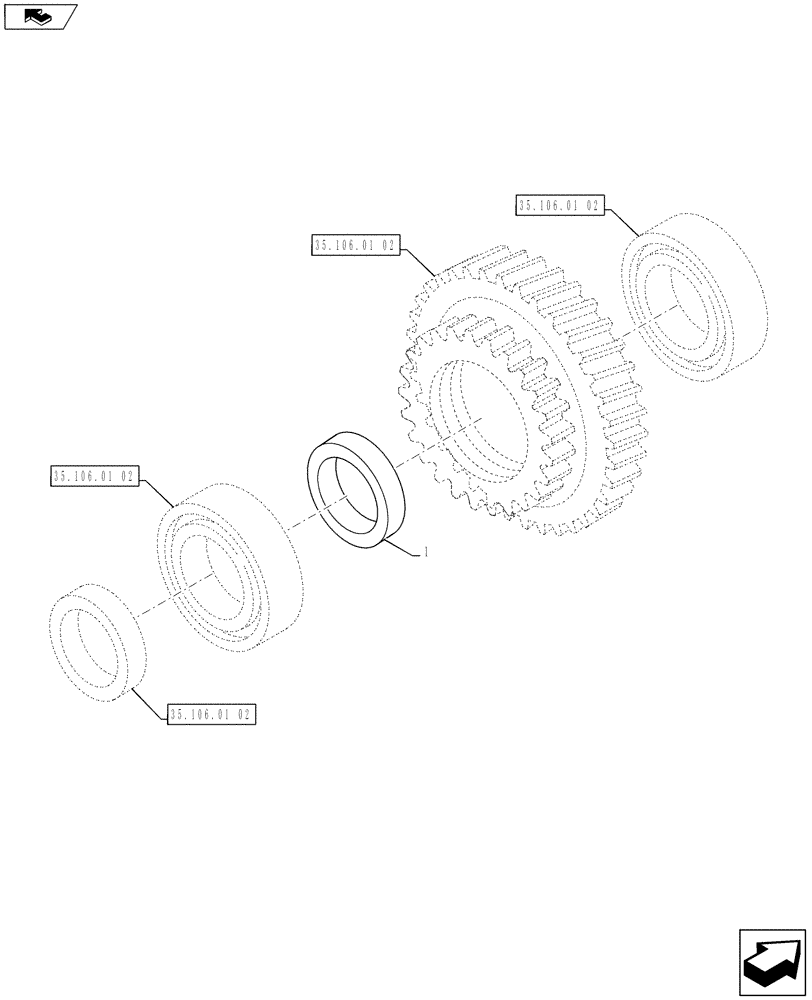 Схема запчастей Case IH PUMA 160 - (35.106.01[03]) - HYDRAULIC PUMP - ADJUSTING SHIMS (35) - HYDRAULIC SYSTEMS