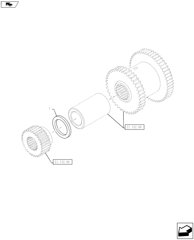 Схема запчастей Case IH PUMA 130 - (21.152.10) - SPS - CLUTCH - SHIMS (21) - TRANSMISSION