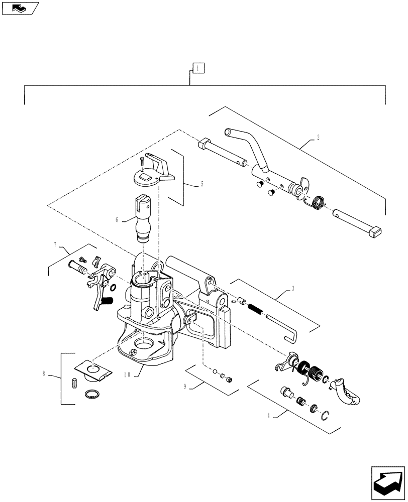 Схема запчастей Case IH PUMA 130 - (37.100.06[01]) - VAR - 330939 - TOW HOOK 38MM - BREAKDOWN (37) - HITCHES, DRAWBARS & IMPLEMENT COUPLINGS