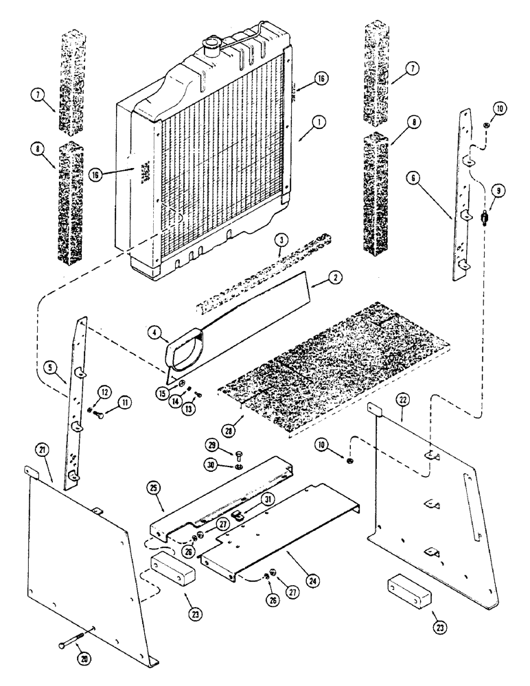 Схема запчастей Case IH 2670 - (004) - RADIATOR BAFFLES AND SUPPORTS (02) - ENGINE