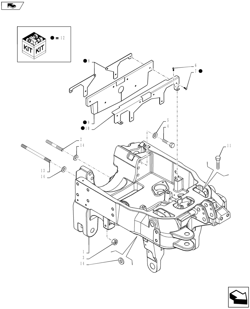 Схема запчастей Case IH PUMA 160 - (25.100.04[01]) - VAR - 743699, 337831, 743700, 334648, 335648 - AXLE SUPPORT - INTEGRATED FRONT HPL - SUSPENDED 4WD FRONT AXLE (25) - FRONT AXLE SYSTEM