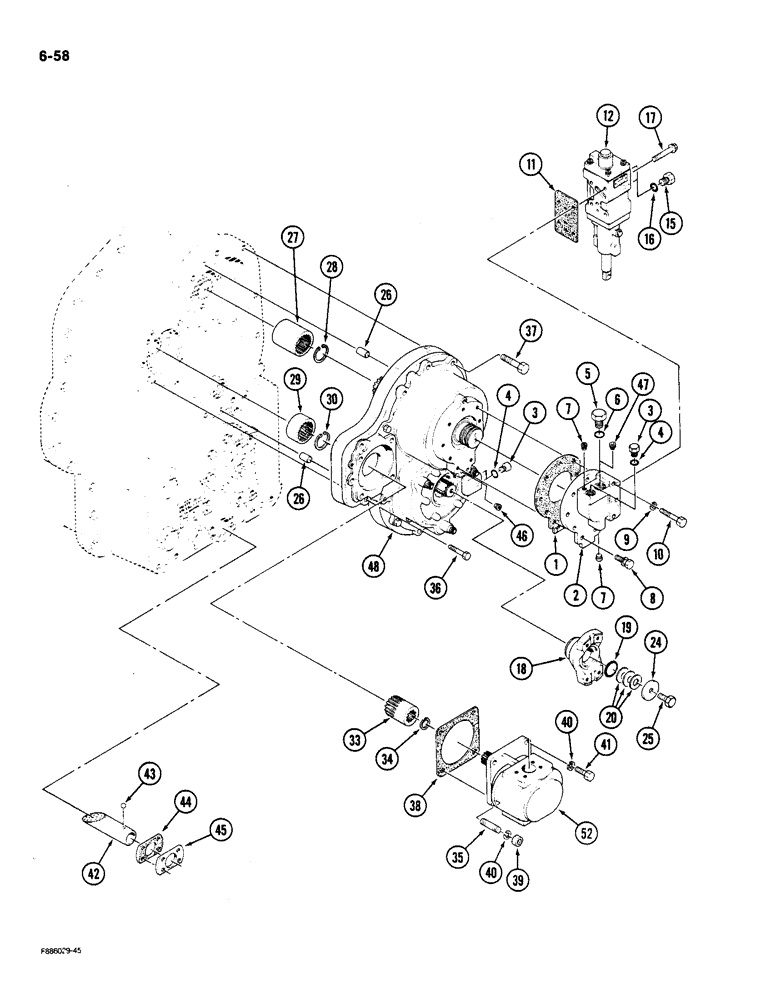 Схема запчастей Case IH 9180 - (6-58) - PTO ASSEMBLY (06) - POWER TRAIN