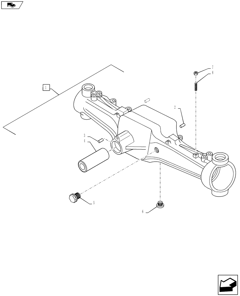 Схема запчастей Case IH PUMA 130 - (25.100.08) - VAR - 330414, 330427, 390409 - CL.3 FRONT AXLE - HOUSING (25) - FRONT AXLE SYSTEM