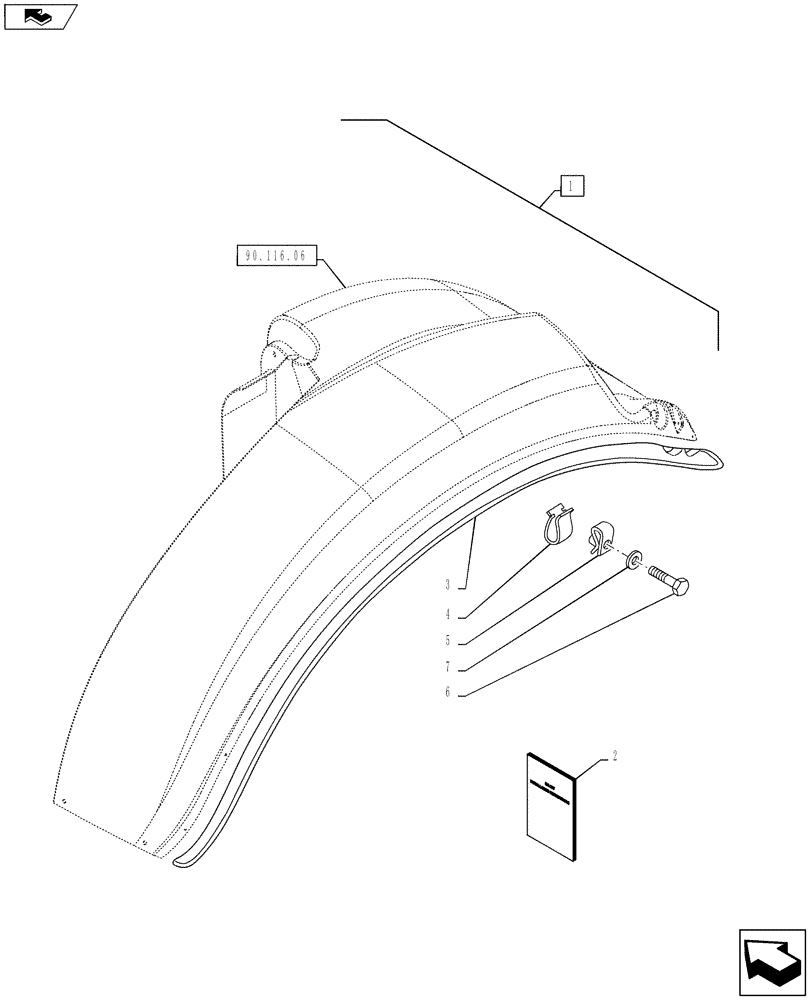 Схема запчастей Case IH PUMA 130 - (88.090.07) - DIA KIT, REAR FENDER EXTENSIONS FOR FULL COVER FENDERS (150MM) (88) - ACCESSORIES