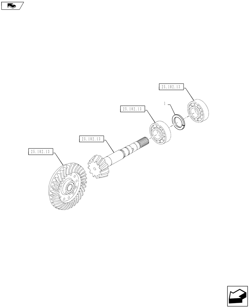 Схема запчастей Case IH PUMA 130 - (25.102.15) - VAR - 330408, 390408, 330426 - CL.4 STANDARD FRONT AXLE - RING & PINION ADJUSTING SHIMS (25) - FRONT AXLE SYSTEM