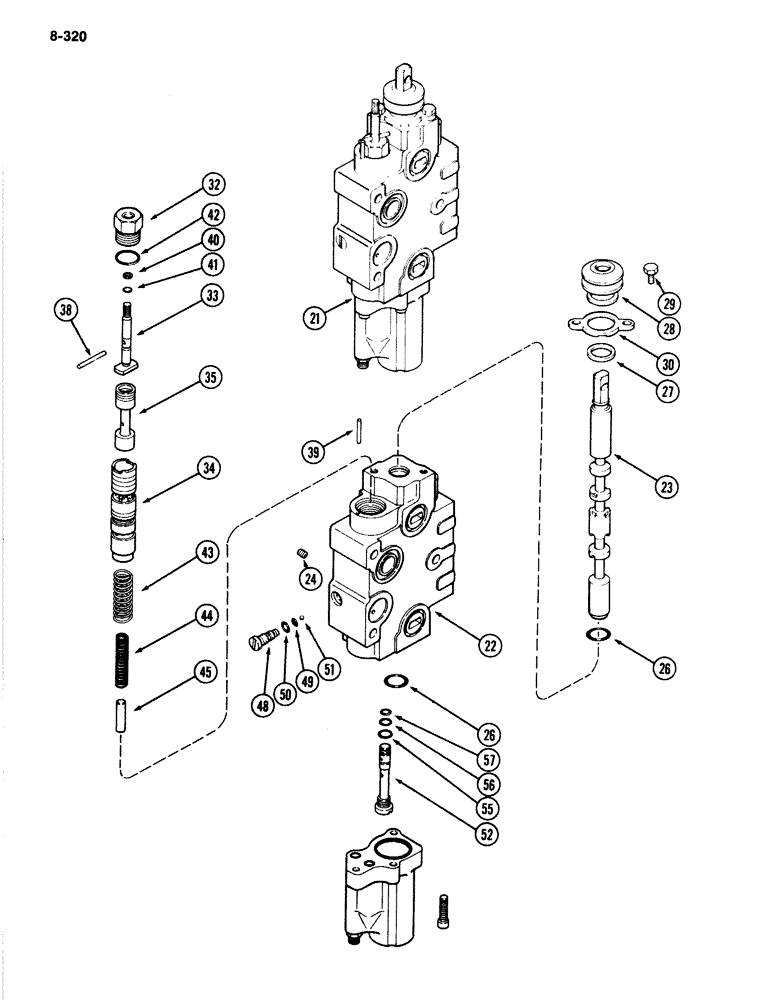 Схема запчастей Case IH 4894 - (8-320) - REMOTE CONTROL VALVE ADD ON FOR THIRD CIRCUIT WITH LOAD CHECK (08) - HYDRAULICS