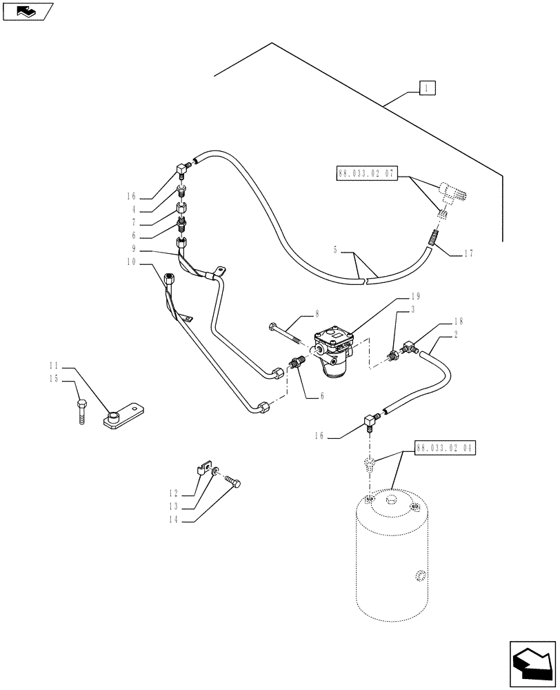 Схема запчастей Case IH PUMA 145 - (88.033.02[06]) - DIA KIT, PNEUMATIC TRAILER BRAKE (UNIVERSAL) - PIPES (88) - ACCESSORIES