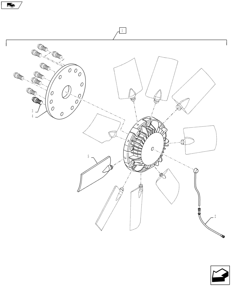 Схема запчастей Case IH PUMA 145 - (10.414.04[02]) - VAR - 332009 - REVERSIBLE FAN - COMPONENTS (10) - ENGINE