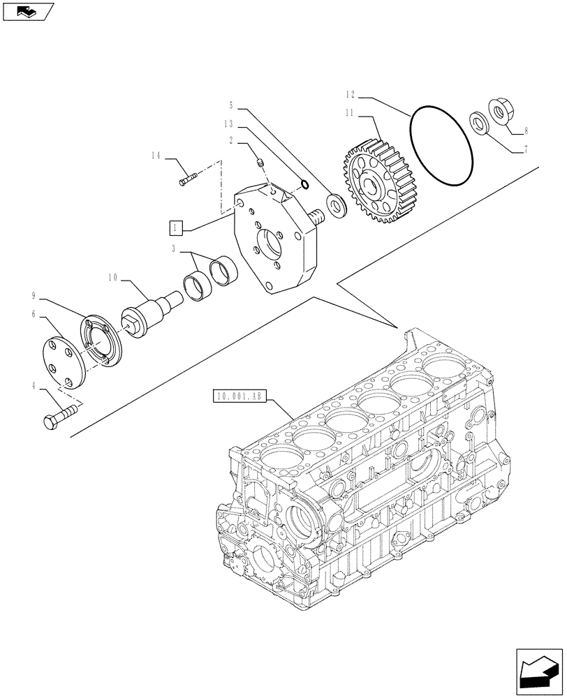 Схема запчастей Case IH F3BE0684J E919 - (10.114.AB) - PULLEY DRIVE - SUPPORT (10) - ENGINE